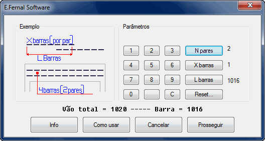 Par&acirc;metros para o desenho de costelas...