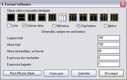 Entrada de dados para desenho