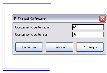 Desenhando um ferro deslocado de uma polilinha, passo 1.